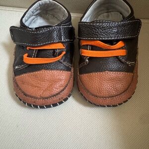 Brown and Black Baby Walker Shoes with Velcro Closure